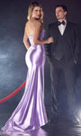 Illusion Draped Slit Ruched Beaded Sweetheart Natural Waistline Mermaid Satin Prom Dress/Party Dress with a Brush/Sweep Train With a Sash