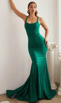 Empire Waistline Sleeveless Tank Scoop Neck Lace-Up Open-Back Mermaid Prom Dress with a Brush/Sweep Train