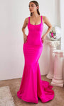 Lace-Up Open-Back Scoop Neck Sleeveless Tank Mermaid Empire Waistline Prom Dress with a Brush/Sweep Train