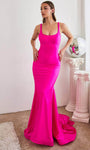 Sleeveless Tank Empire Waistline Lace-Up Open-Back Mermaid Scoop Neck Prom Dress with a Brush/Sweep Train