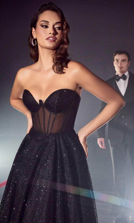 Ladivine CD265 - Draped Corset Prom Dress – Couture Candy