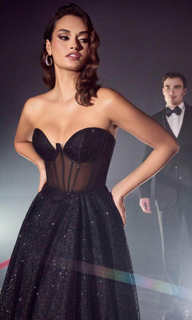 Ladivine Bodice Glitter Prom Dress