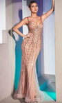 Sweetheart Mermaid Glittering Sheer Open-Back Natural Waistline General Print Prom Dress with a Brush/Sweep Train