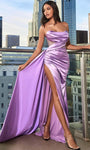 Strapless Satin Floor Length Draped Ruched Pleated Fitted Sequined Slit Beaded Scoop Neck Sheath Fall Corset Empire Waistline Sheath Dress with a Brush/Sweep Train