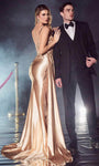 Plunging Neck Sweetheart Sequined Illusion Sheer Pleated Natural Waistline Sheath Satin Sheath Dress/Prom Dress with a Brush/Sweep Train With a Sash