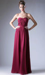 A-line Chiffon Floor Length Wrap Ruched Flowy Natural Waistline Evening Dress