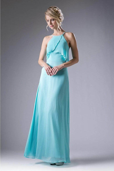 Sophisticated Open-Back Fitted Sheath Floor Length Halter Sleeveless Sheath Dress/Evening Dress