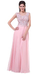 Sophisticated A-line Jeweled Shirred Back Zipper Illusion Sheer Lace Cap Sleeves Sweetheart Floor Length Dress