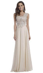 Sophisticated A-line Sweetheart Cap Sleeves Floor Length Lace Back Zipper Illusion Sheer Jeweled Shirred Dress