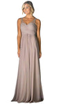 A-line Strapless Sweetheart Floor Length Pleated Illusion Basque Waistline Sleeveless Dress