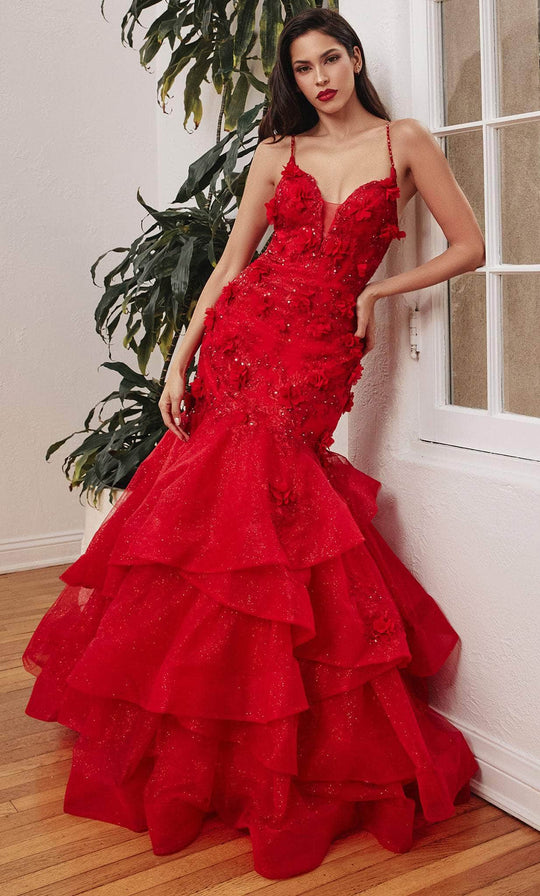 A Line Sleeveless Halter Neck Lace Red Prom Dress, Red Formal Dress, Red  Lace Graduation Dress