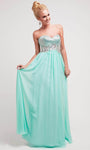 A-line Strapless Crystal Flowy Wrap Sweetheart Chiffon Empire Waistline Floral Print Evening Dress by Ladivine