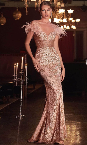 V-neck Fit-and-Flare Mermaid Corset Natural Waistline Off the Shoulder Plunging Neck Back Zipper Beaded Goddess Fitted Mesh Dress with a Brush/Sweep Train