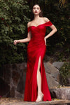 Ruched Slit Fitted Jersey Natural Waistline Off the Shoulder Fall Sheath Sheath Dress/Evening Dress