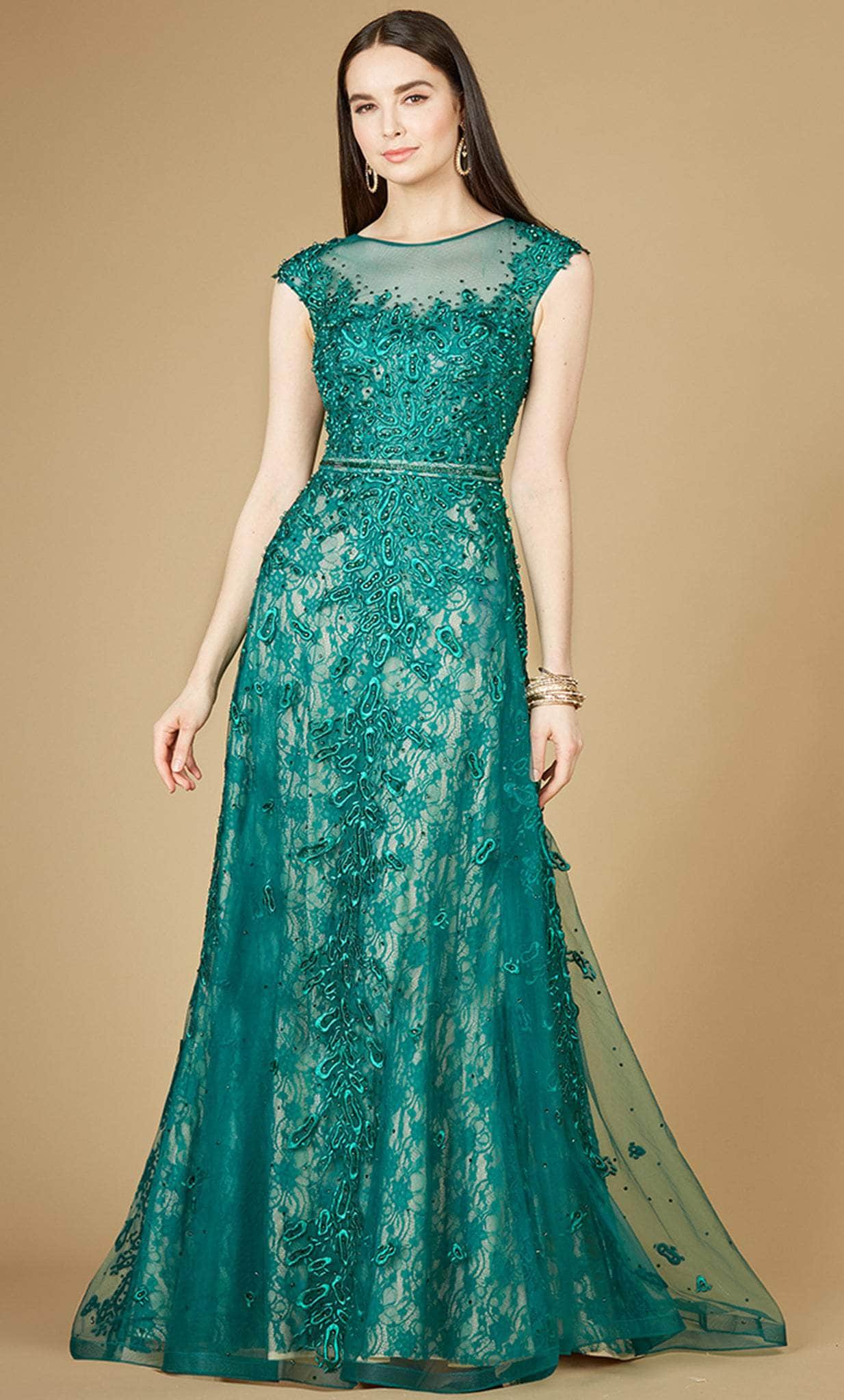 Lara Dresses 29250 - Embroidered Cap Sleeve Evening Gown
