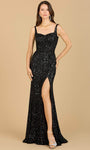 Sweetheart Natural Waistline Sequined Open-Back Back Zipper Slit Sheath Floor Length Sleeveless Sheath Dress/Evening Dress