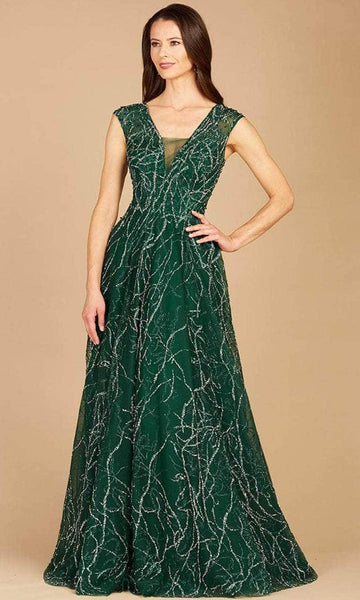V-neck General Print Natural Waistline Sleeveless Back Zipper Beaded Embroidered Cutout Ball Gown Dress