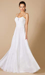 A-line Sweetheart Sleeveless Thick Straps Natural Waistline Open-Back Back Zipper Beaded Floor Length Evening Dress