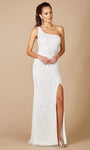 Sleeveless Natural Waistline Sheath Beaded Open-Back Asymmetric Back Zipper Fitted Floor Length Sheath Dress/Evening Dress