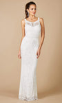 Illusion Fitted Sheath Lace Sleeveless Sheath Dress/Evening Dress by Lara Dresses