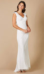 V-neck Natural Waistline Sleeveless Floor Length Back Zipper Fitted Sheath Sheath Dress/Evening Dress