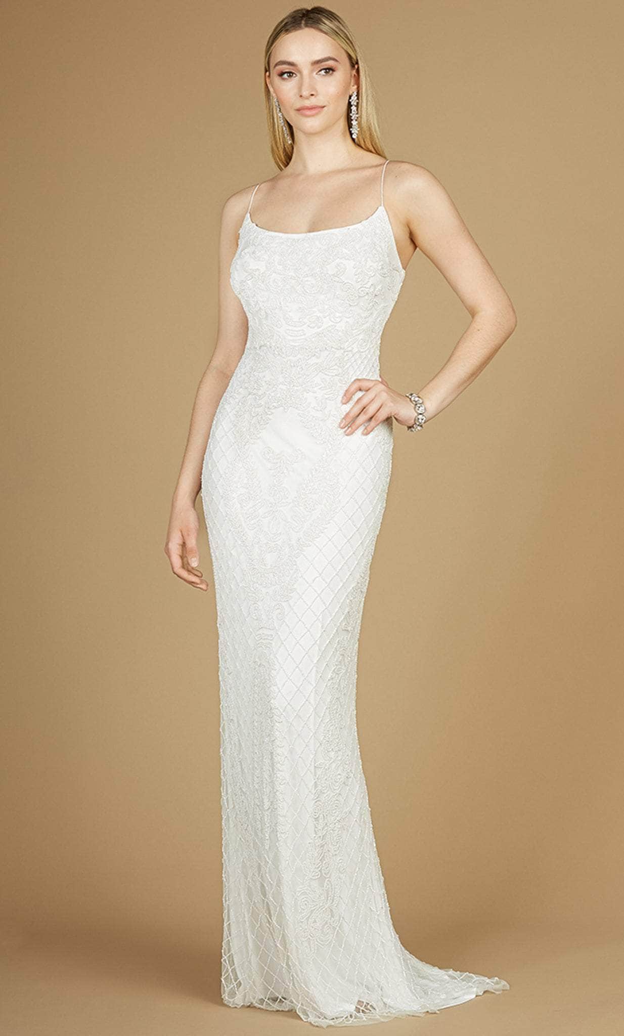 Lara Dresses 51113 - Lace Embroidered Scoop Bridal Gown
