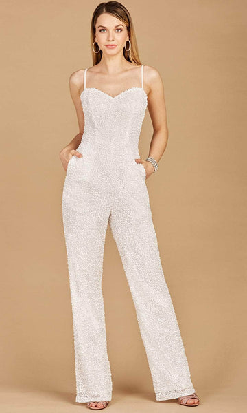 Sweetheart Sleeveless Natural Princess Seams Waistline Sequined Mesh Beaded Pocketed Open-Back Back Zipper Floor Length Party Dress/Jumpsuit