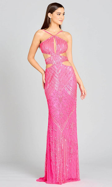 Empire Waistline Bandeau Neck Halter Sheath Spaghetti Strap Beaded Lace-Up Back Zipper Mesh Cutout Sequined Polyester Sheath Dress/Prom Dress with a Brush/Sweep Train