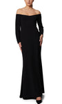 Floor Length Open-Back Back Zipper Natural Waistline Mermaid Long Sleeves Off the Shoulder Evening Dress