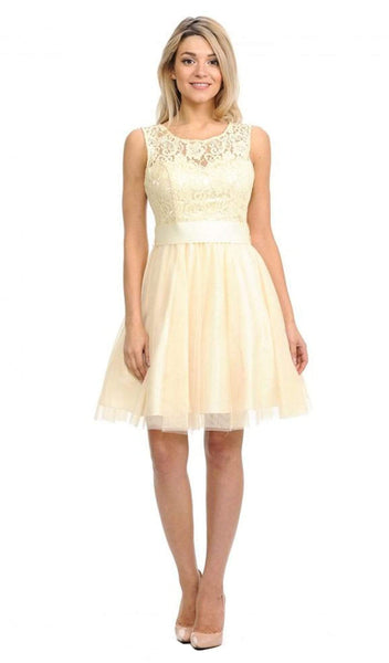 A-line Sleeveless Natural Waistline Cutout Back Zipper Embroidered Jeweled Illusion Ballerina Floral Print Cocktail Above the Knee Sweetheart Dress With a Bow(s) and a Ribbon