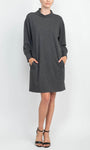 Sophisticated Natural Waistline Pocketed Long Sleeves Short Turtleneck Sheath Sheath Dress