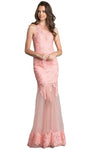 Fitted Side Zipper Sheer Beaded Illusion Sleeveless Halter Sheath Natural Waistline Sheath Dress/Evening Dress