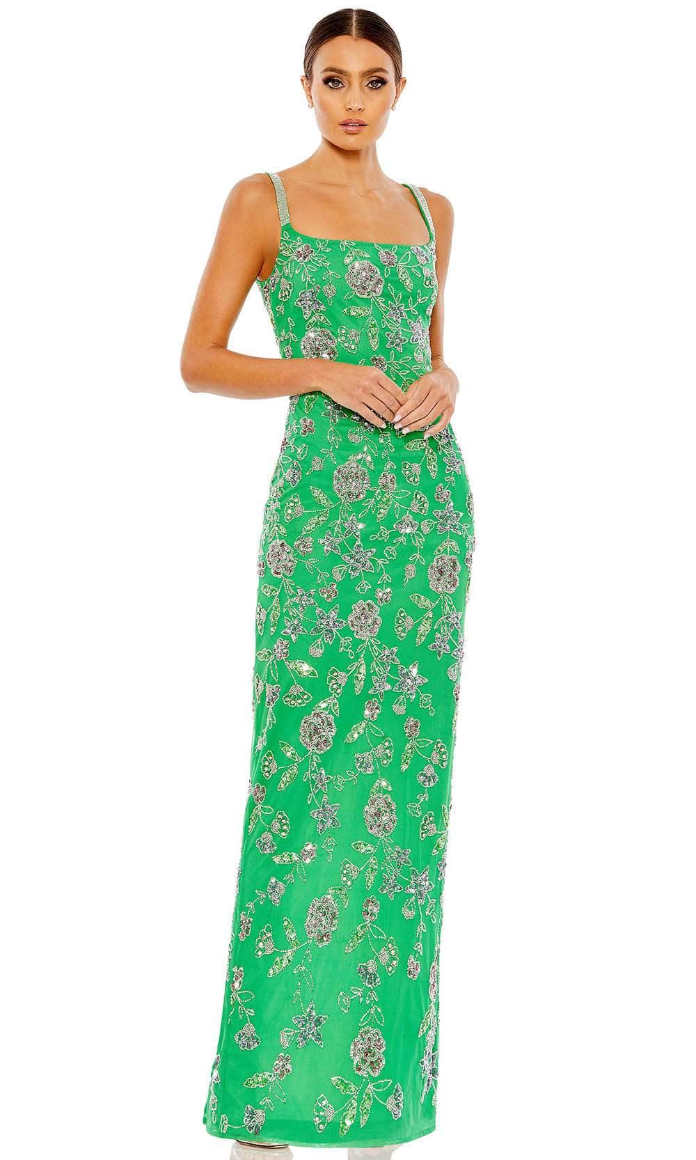 Mac Duggal 10808 - Square Neck Floral Evening Gown
