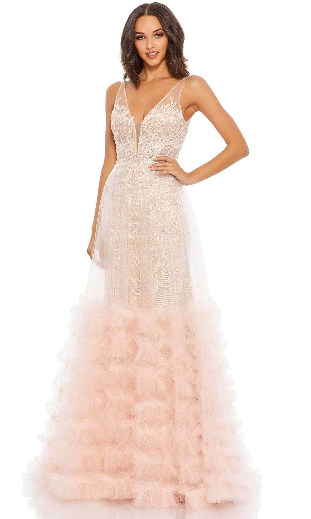 Mac Duggal 11183 - Sleeveless Ruffled Evening Dress
