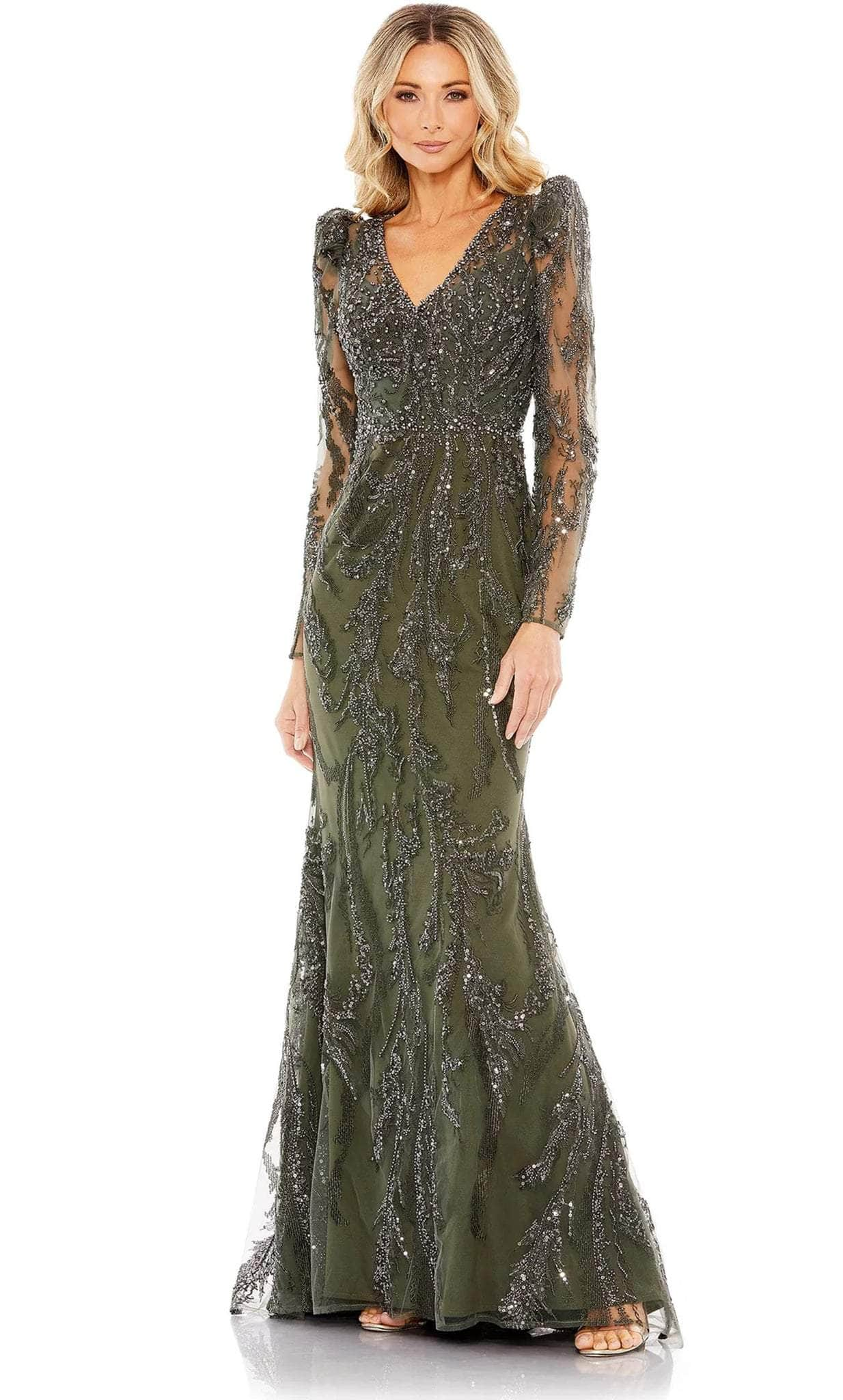 Mac Duggal 20349 - Long Sleeve Beaded Evening Gown
