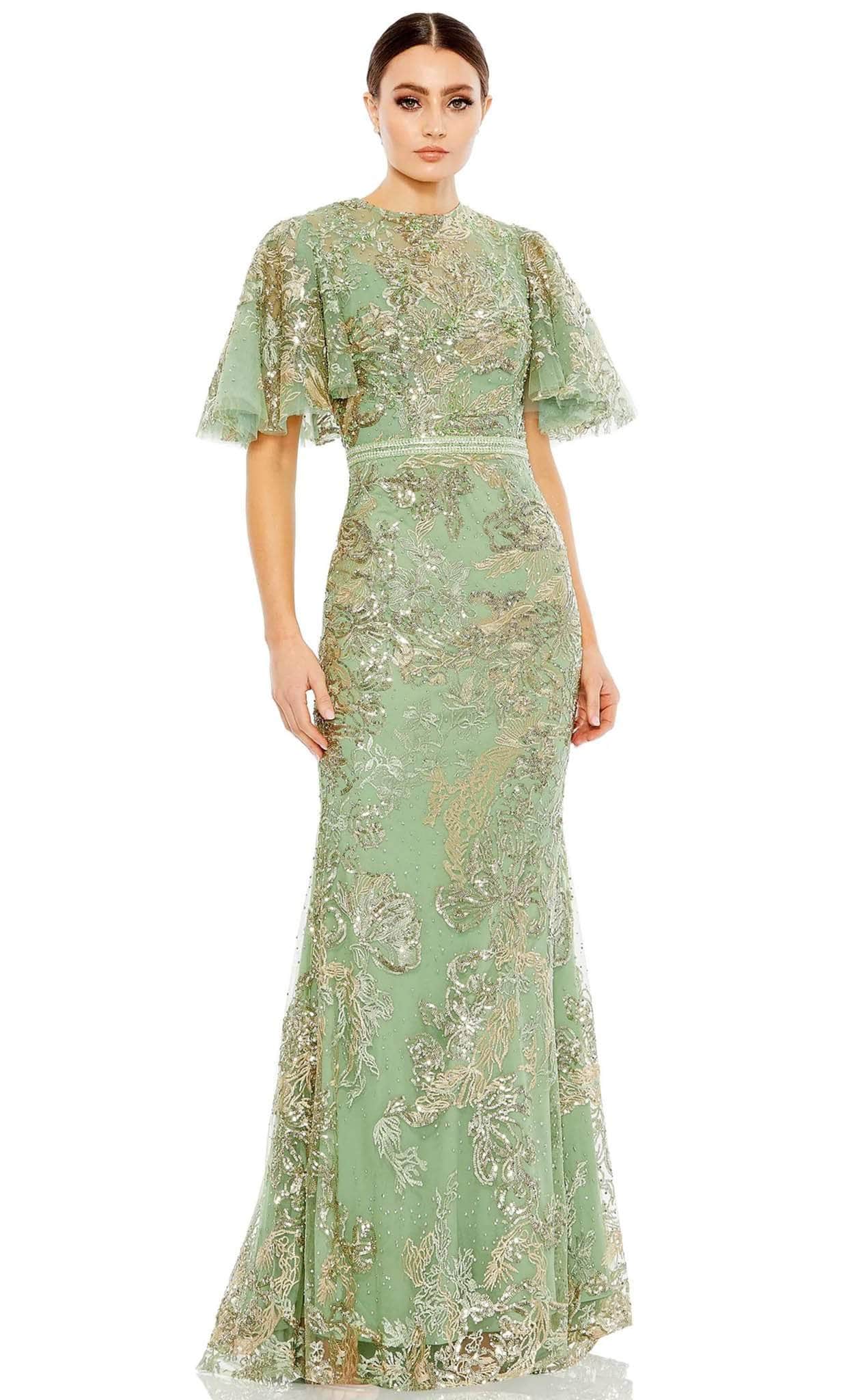 Mac Duggal 20438 - Flutter Sleeve Embellished Evening Gown
