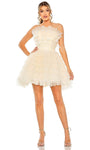 A-line Strapless Back Zipper Tiered Natural Waistline Cocktail Short Dress With Ruffles