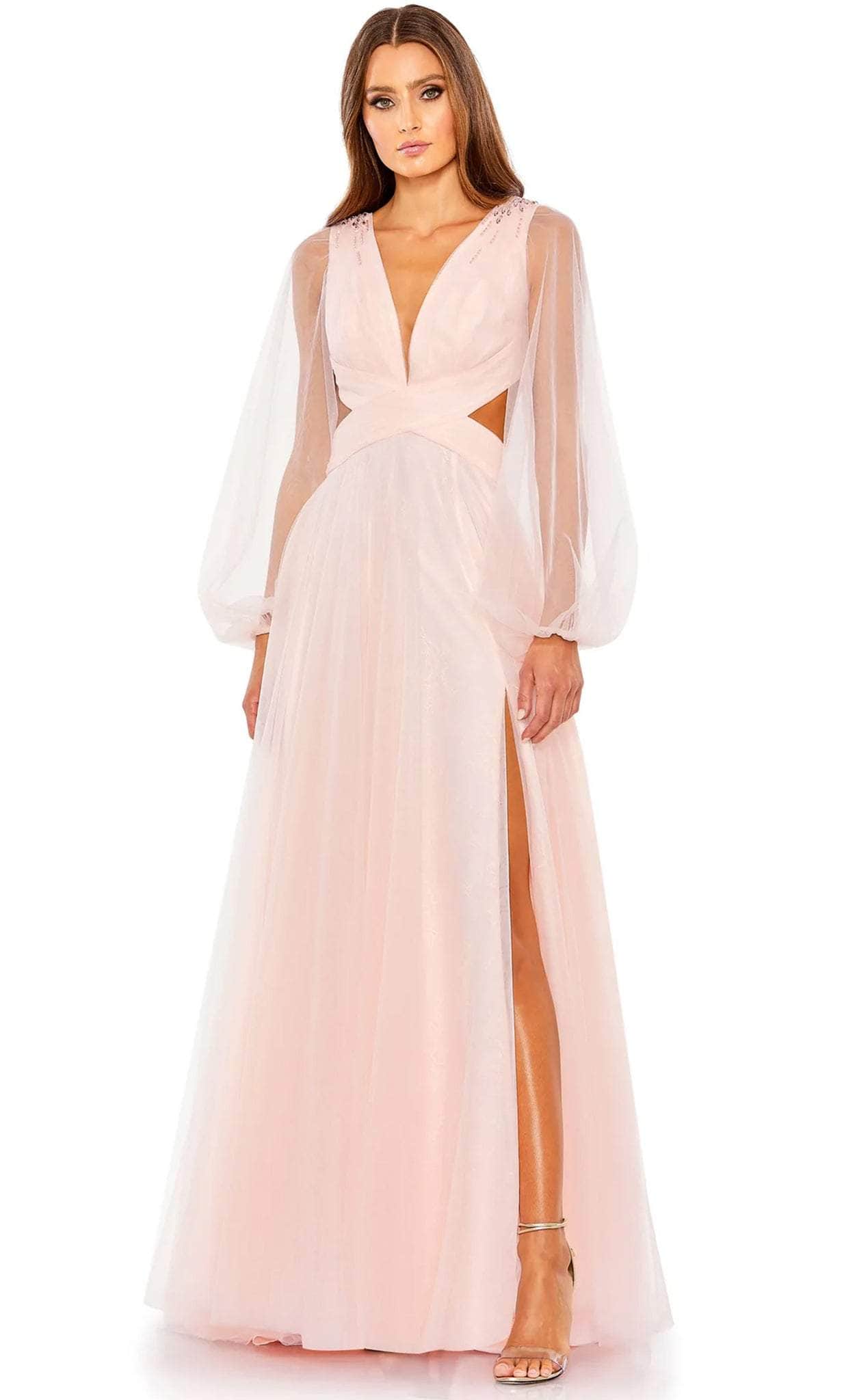 Mac Duggal 70174 - V-Neck Cutout Waist Evening Gown
