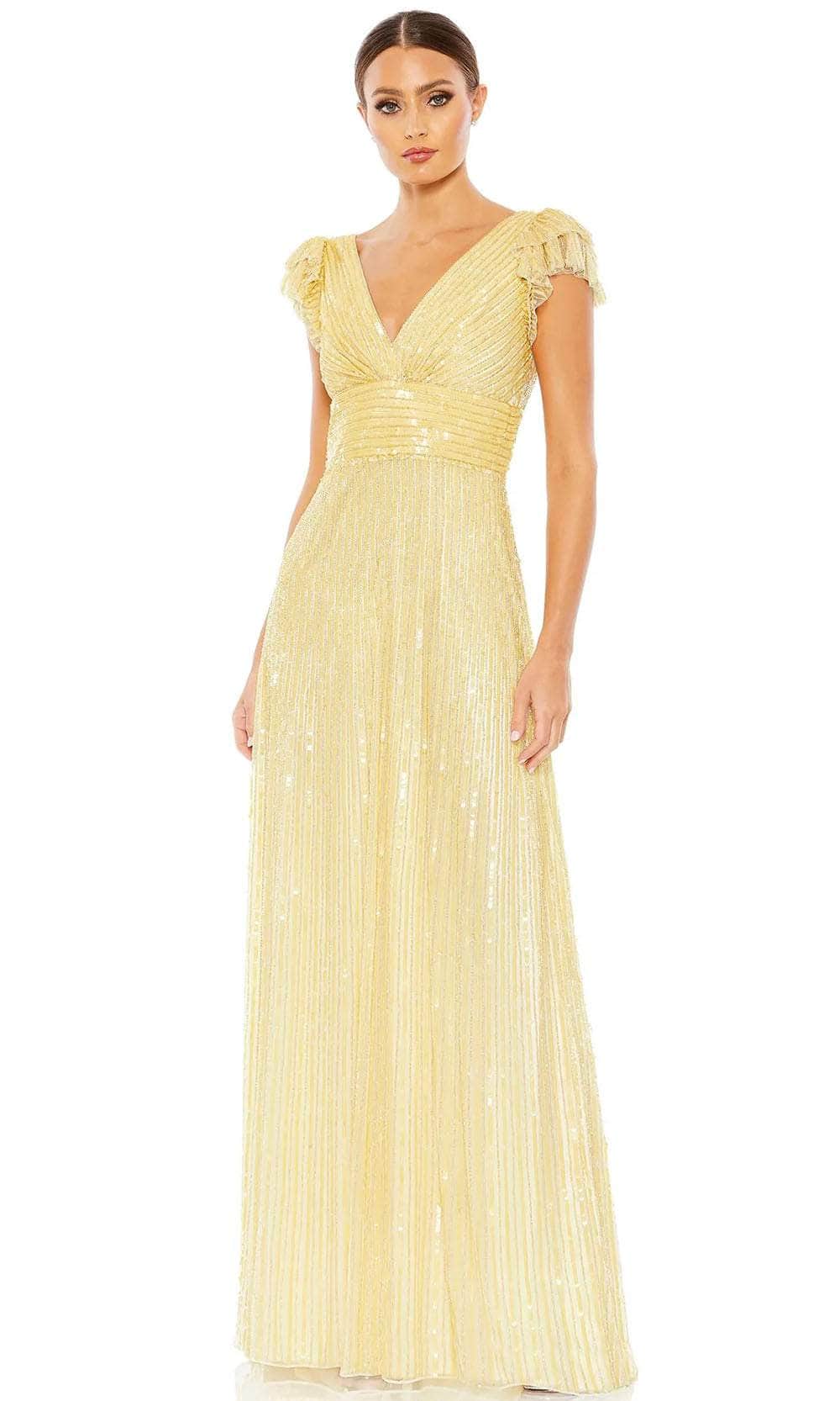Mac Duggal 5646 - Flutter Sleeve Sequin Prom Gown
