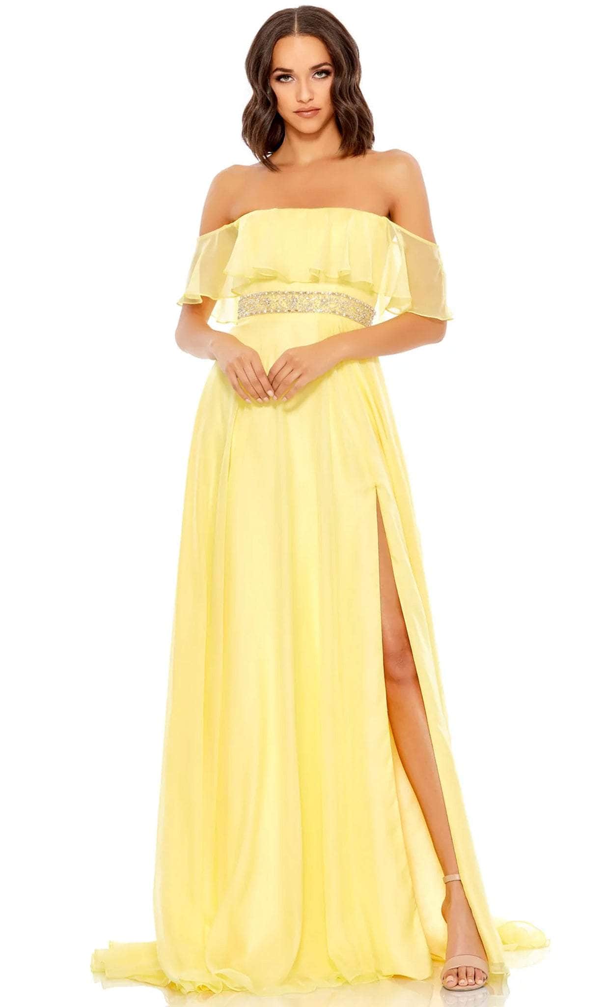 Mac Duggal 67817 - Ruffled Off-Shoulder A-line Prom Dress
