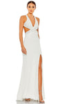 V-neck Plunging Neck Fitted Beaded Cutout Wrap Sequined Open-Back Slit Back Zipper Flowy Natural Waistline Sheath Flutter Sleeves Sleeveless Sheath Dress/Evening Dress/Pageant Dress