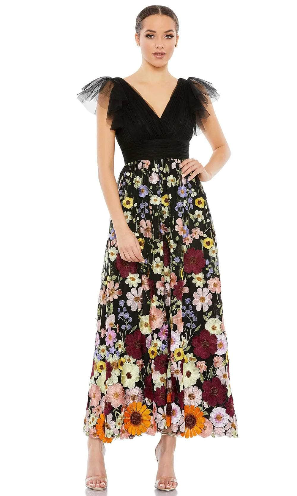 Mac Duggal 68204 - Ruffled Floral Maxi Dress
