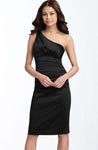 Sheath One Shoulder Cocktail Above the Knee Fitted Ruched Asymmetric Empire Waistline Sheath Dress/Party Dress