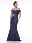 Strapless Off the Shoulder Sweetheart Mermaid Floor Length Jeweled Open-Back Beaded Back Zipper Satin Natural Waistline Dress