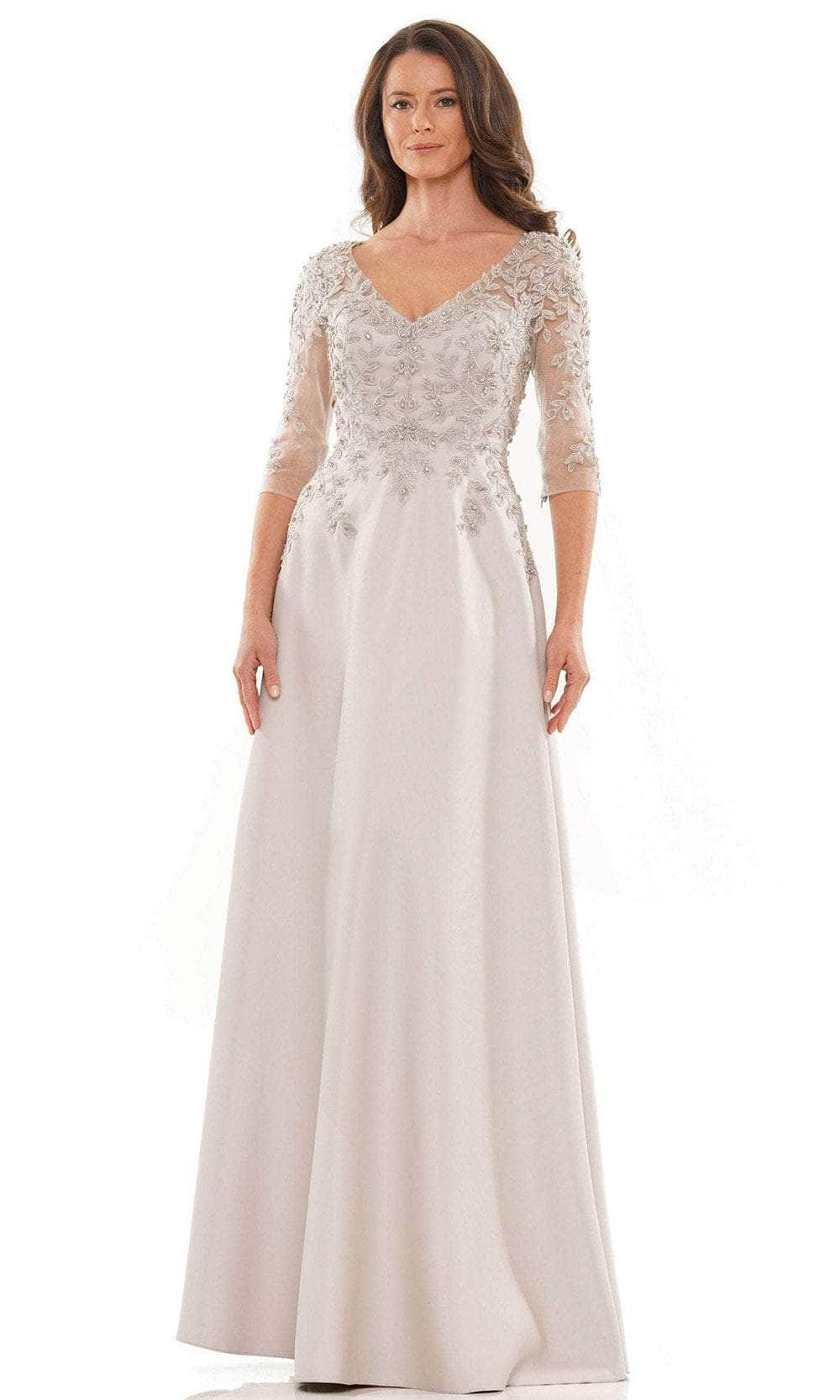 Marsoni by Colors MV1174 - Beaded Applique V-Neck Formal Gown
