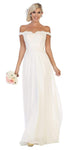 Sophisticated A-line Applique Back Zipper Off the Shoulder Floor Length Natural Waistline Dress