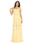 Sophisticated A-line Natural Waistline Back Zipper Applique Floor Length Off the Shoulder Dress