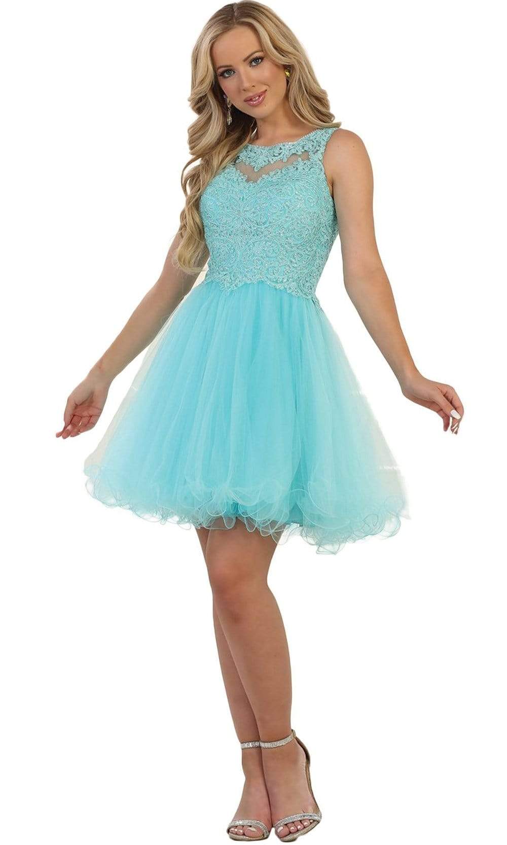 May Queen - Embellished Jewel A-line Homecoming Dress