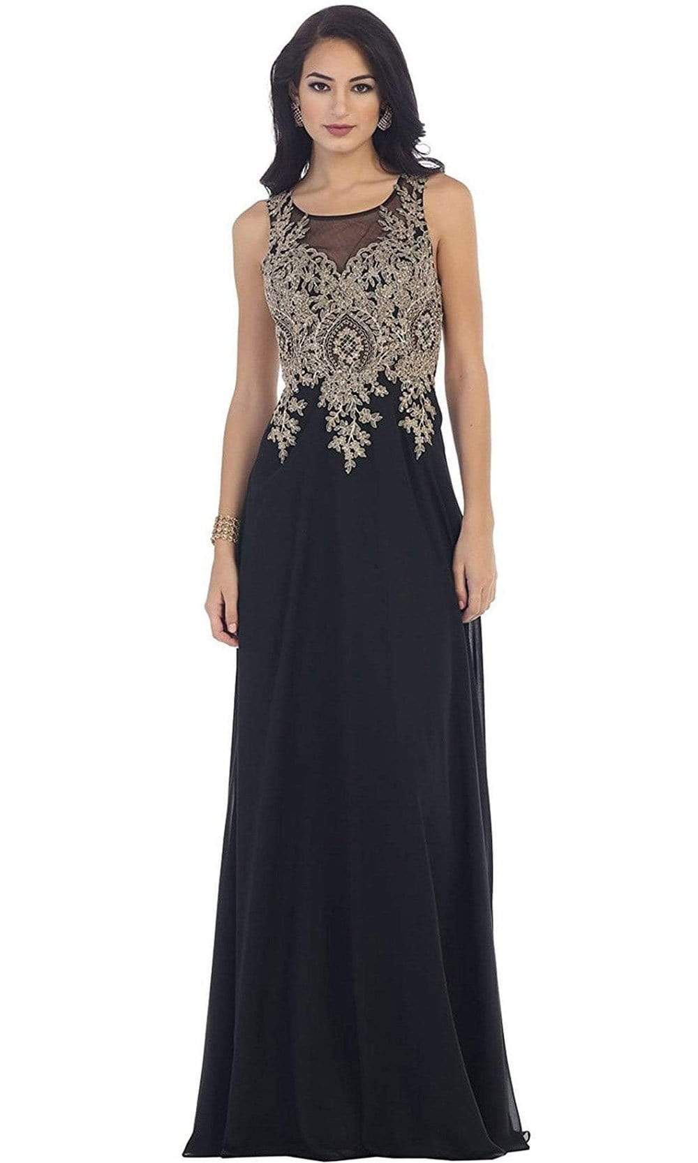 May Queen - Illusion Ornate Lace Prom Gown
