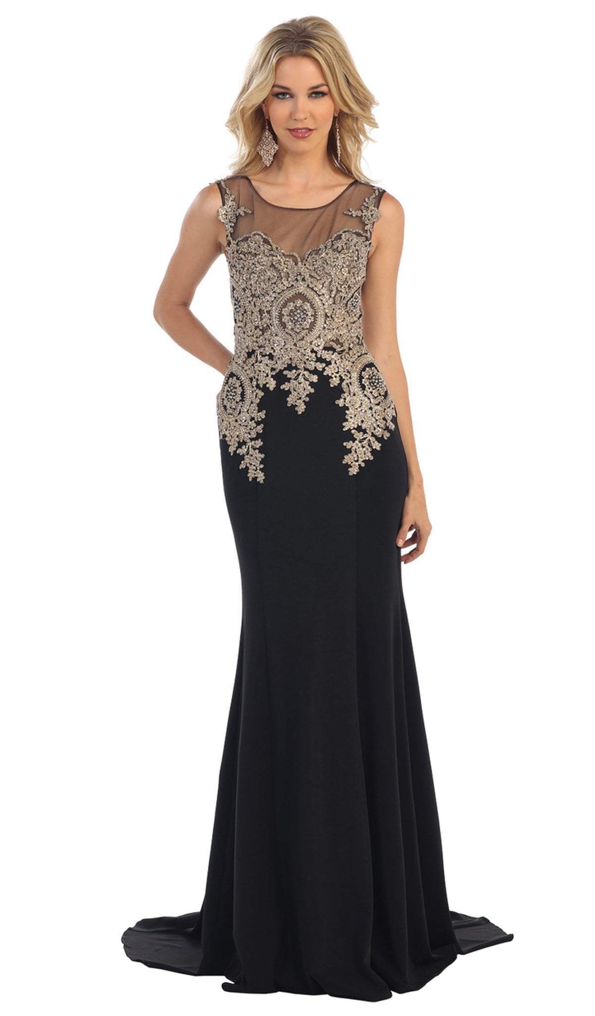 May Queen - Illusion Scoop Lace Prom Gown